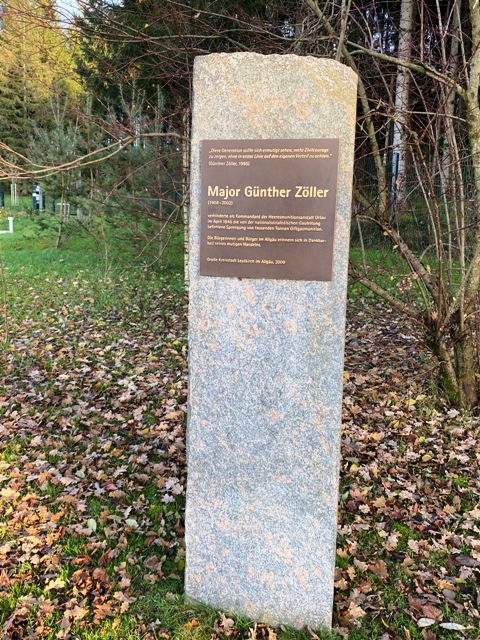 Gedenkstele Major Günther Zöller