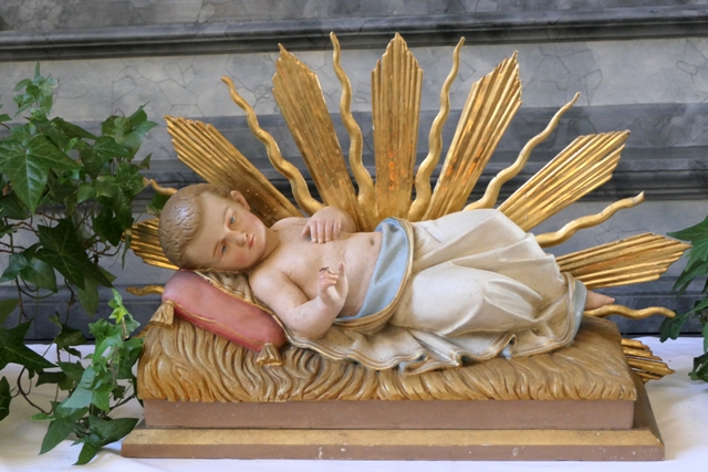 Jesuskind in der Krippe in der Pfarrkirche Pfärrich